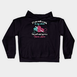 if you walk a mile in my shoes crochet Kids Hoodie